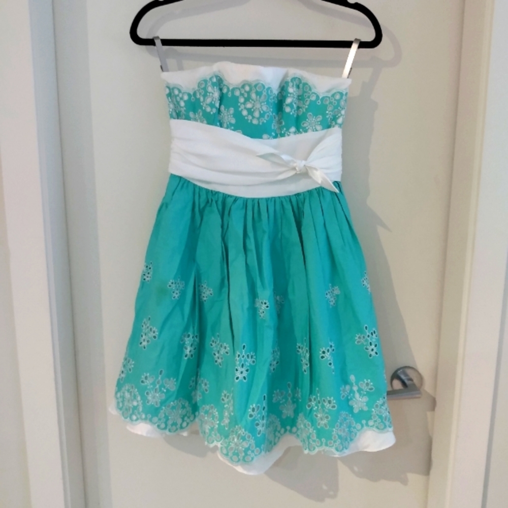Betsey Johnson Eyelet Geometric Dress